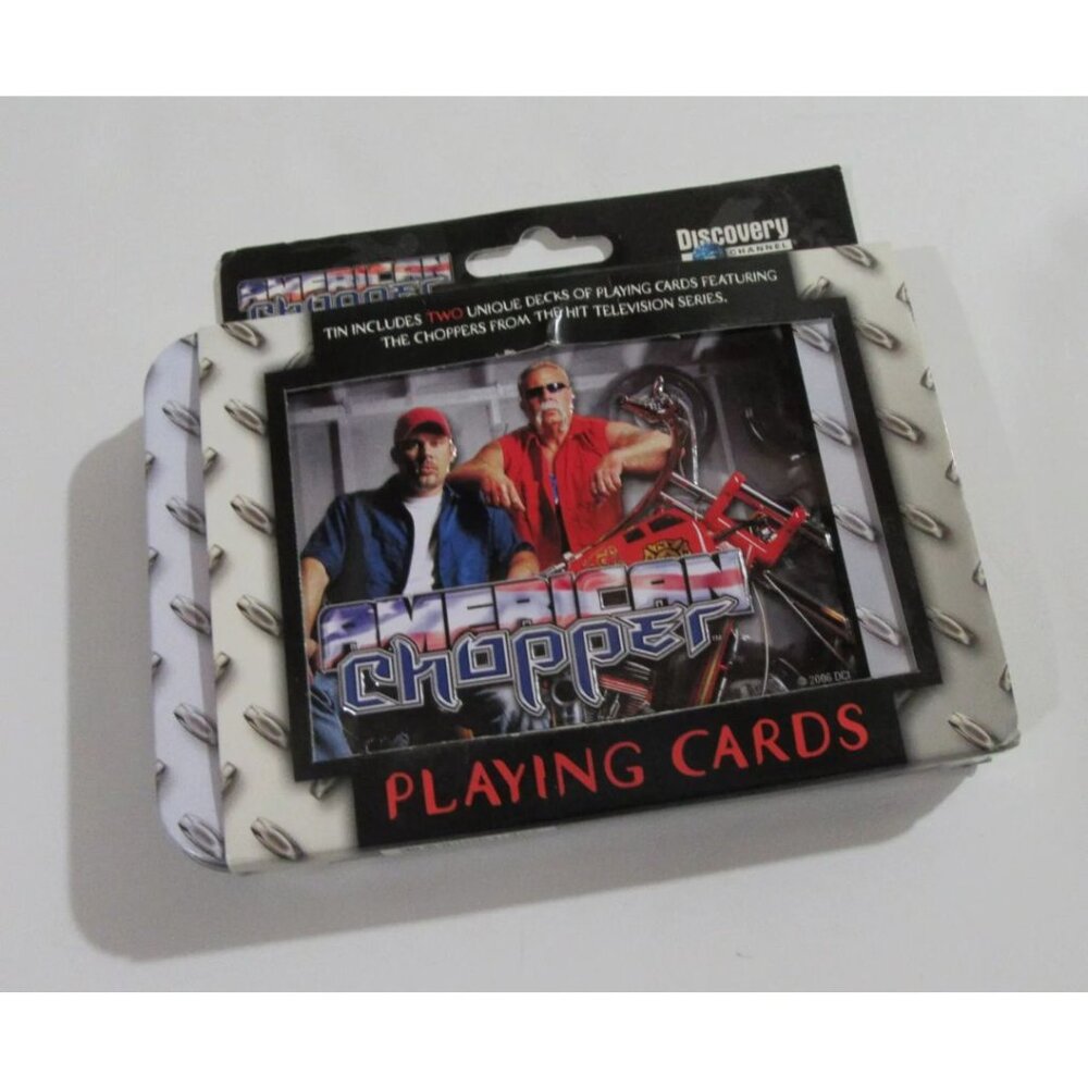 American Chopper Playing Cards in Tin 2 Decks New